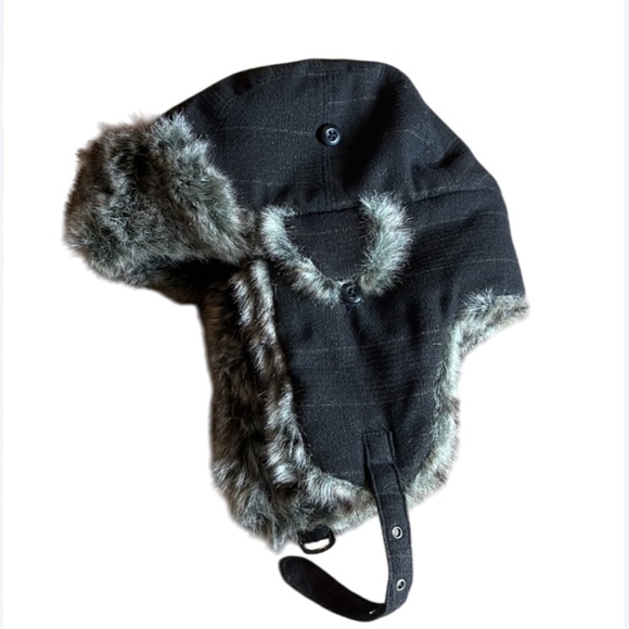 U3i Faux Fur Trapper Hat in Black and Gray - M/L - Picture 5 of 10